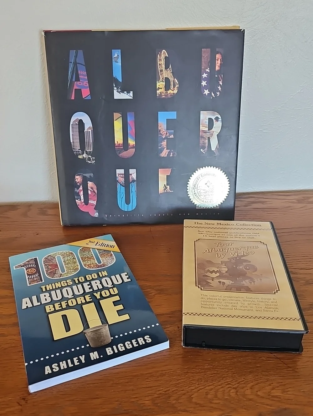 Albuquerque NM Bundle: 2 Books & VHS Tape Tour New Mexico Souvenir Set